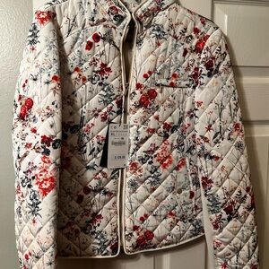 Zara Woman Floral Quilted Puffer Jacket